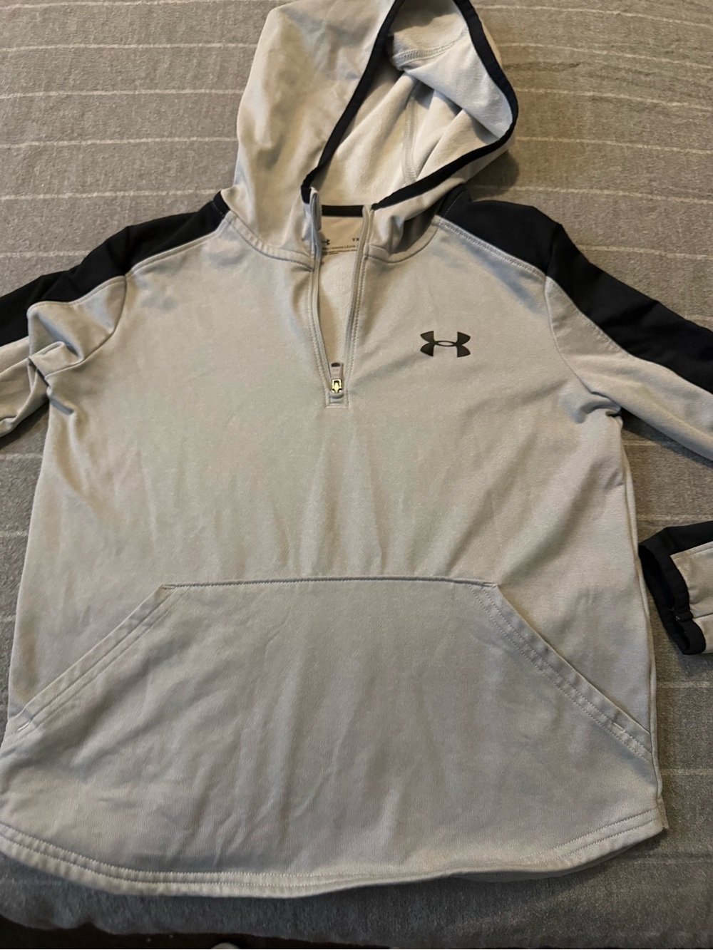 Under Armour Light Gray and Black ColdGear Half-Zip Pullover